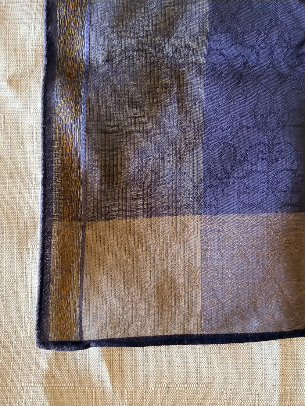 Christian Dior Navy and Gray Scarf /Handkercheif 18”x18”